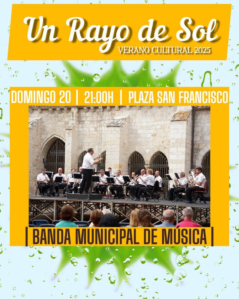 🌞🌻Llegamos al final de la semana con un nuevo concierto de la <a href="/BMusicaPalencia/">BANDA MÚSICA PALENCIA</a> para terminar el domingo por todo lo alto.

📆 Domingo 19 de julio
📯Banda Municipal de Música
🕘21:00
📍Plaza San Francisco