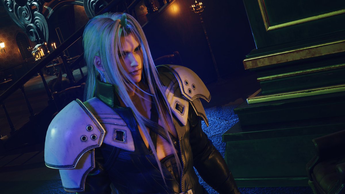 Opera___3's tweet image. #Sephiroth 
#FF7R 
鬼屋的打光实在随心所欲，猫像是掉进了颜料瓶里
很适合练藏色（？）