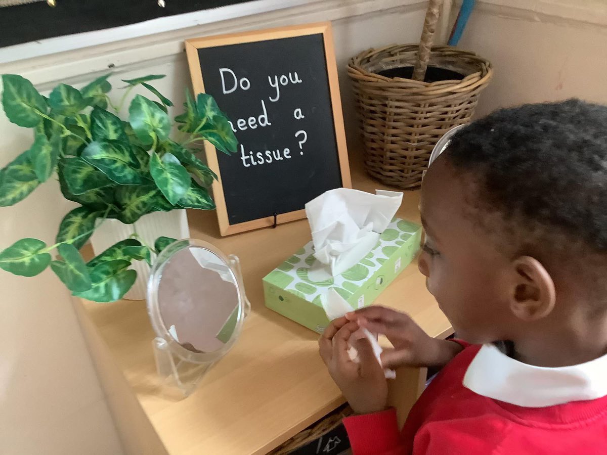 AyresomePrimary's tweet photo. 🤧 We always encourage independence even for our very young children.
Reception children are encouraged to wipe their own nose, use the mirror to check they are clean and dispose of their tissue before cleaning their hands 🤩
@AdAstraTrust
#EYmagic https://t.co/3DNLZPEidP
