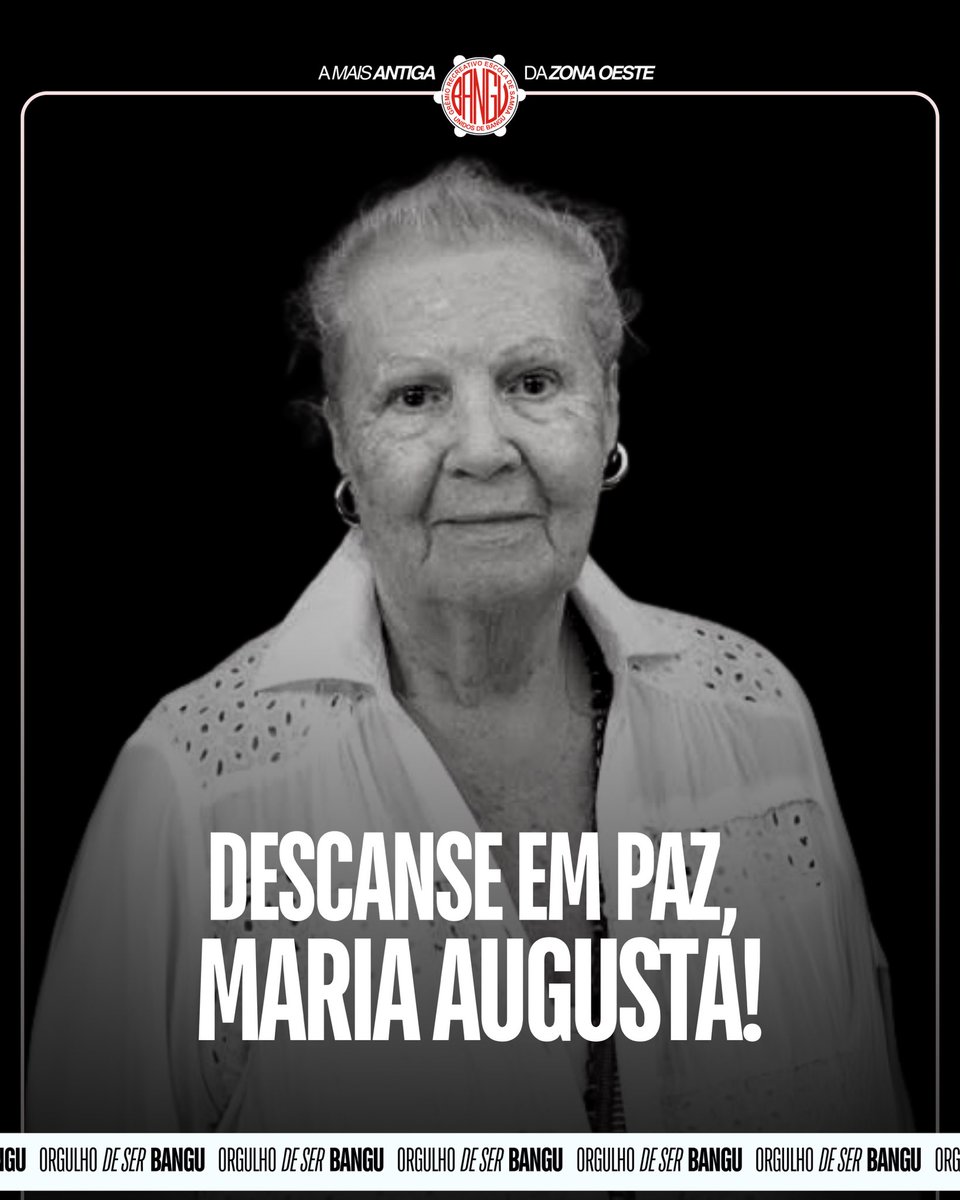 A Unidos de Bangu lamenta profundamente o falecimento da grande carnavalesca Maria Augusta.
Perdemos uma figura emblemática, cujo legado permanecerá vivo nos corações dos sambistas. 
Manifestamos nossa solidariedade a seus familiares e amigos neste momento de dor.