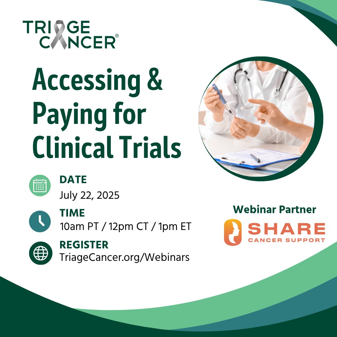 OurMBCLife (@ourmbclife) on Twitter photo Clinical trials give us new treatments & medical advances. This webinar will provide tips on how to find, qualify, & pay for #ClinicalTrials. Join us on Tues, 7/22, from 1:00 to 2:30 PM ET. Brought to you by <a href="/TriageCancer/">Triage Cancer</a> & SHARE.
Register here: buff.ly/x0rPA0x Clinical trials give us new treatments & medical advances. This webinar will provide tips on how to find, qualify, & pay for #ClinicalTrials. Join us on Tues, 7/22, from 1:00 to 2:30 PM ET. Brought to you by <a href="/TriageCancer/">Triage Cancer</a> & SHARE.
Register here: buff.ly/x0rPA0x