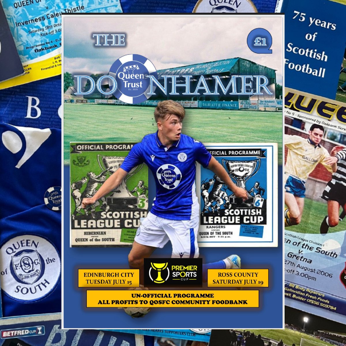 The Queens Trust with help from
Iain McCartney have produced an 8 page unofficial programme to cover both of the upcoming <a href="/OfficialQosFC/">Queen of the South</a> games at Palmerston in the Premier Sports League Cup v <a href="/EdinburghCityFC/">Edinburgh City FC</a> and <a href="/RossCounty/">Ross County FC</a> .