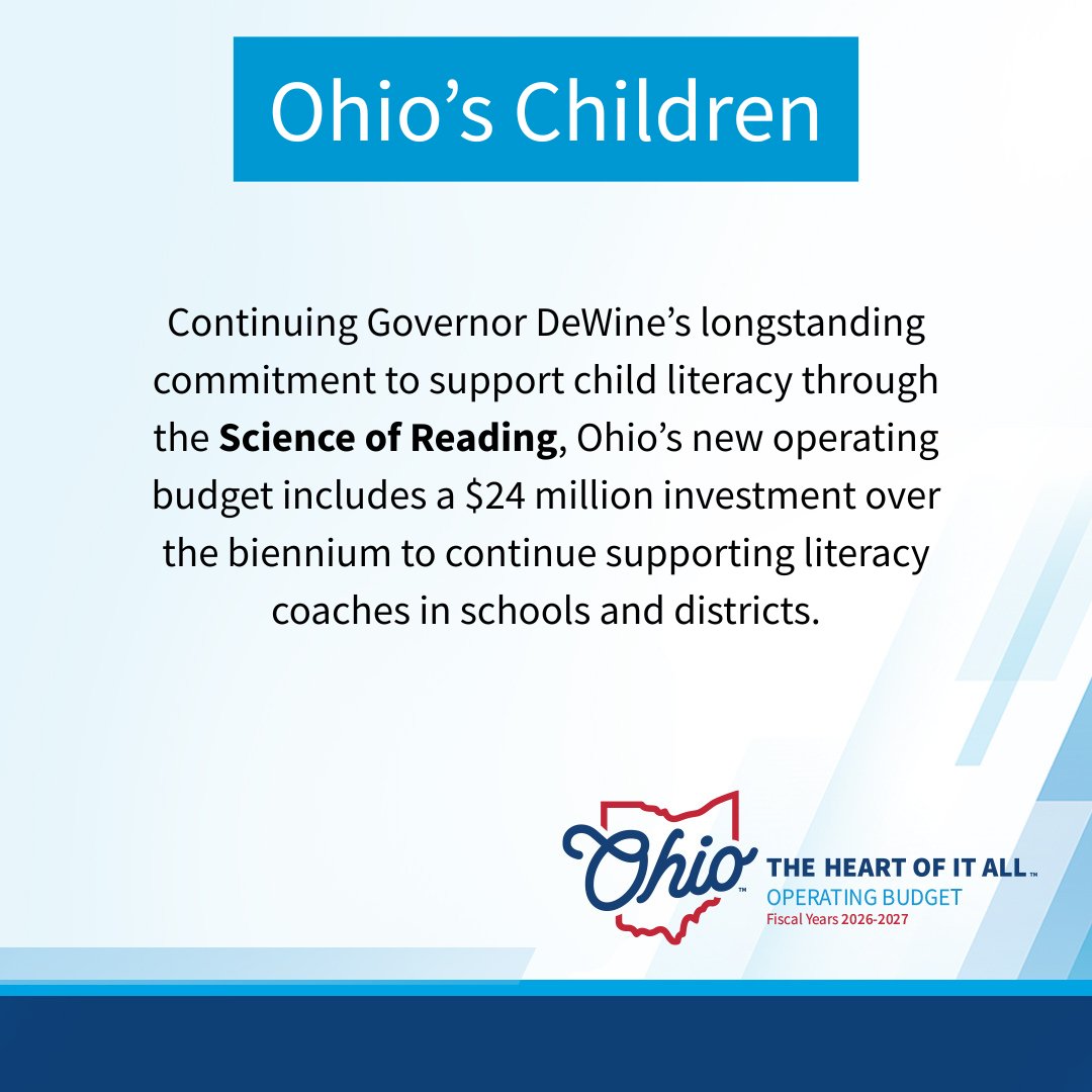 GovMikeDeWine's tweet image. Children are our future — and their future success depends on their ability to read. That’s why Ohio is continuing to invest in the Science of Reading.