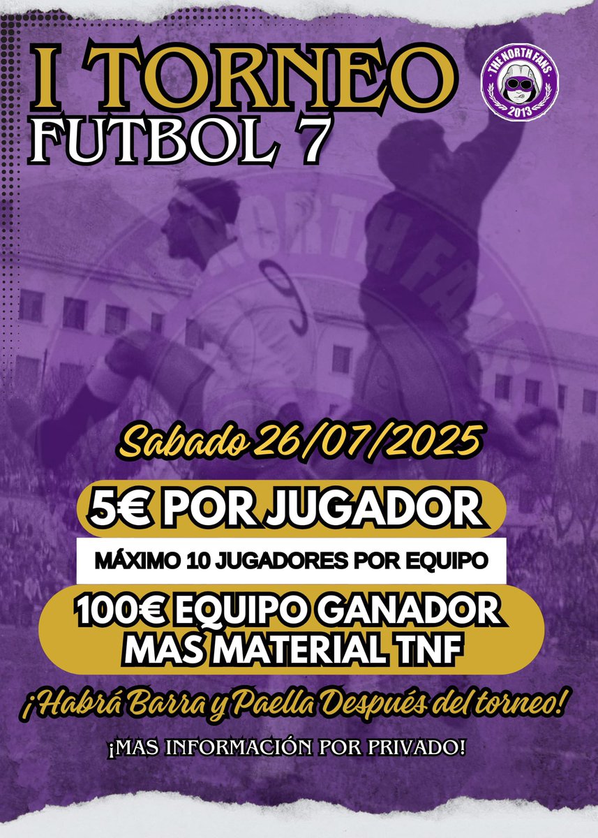 Es un placer anunciar nuestro I Torneo de Fútbol 7. Animamos a todos los aficionados del Real Jaén a participar y disfrutar de un día de convivencia.

Para realizar la inscripción, ponte en contacto por MD.‼️