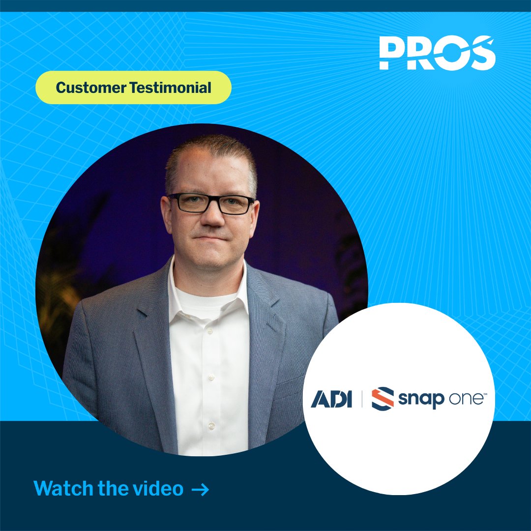 With 300,000+ products and a global footprint, ADI | Snap One needed more than automation—they needed innovation.

Discover how John Carberry and his team harnessed PROS Real-Time Pricing Engine to meet rising customer expectations, accelerate digital transformation, and scale