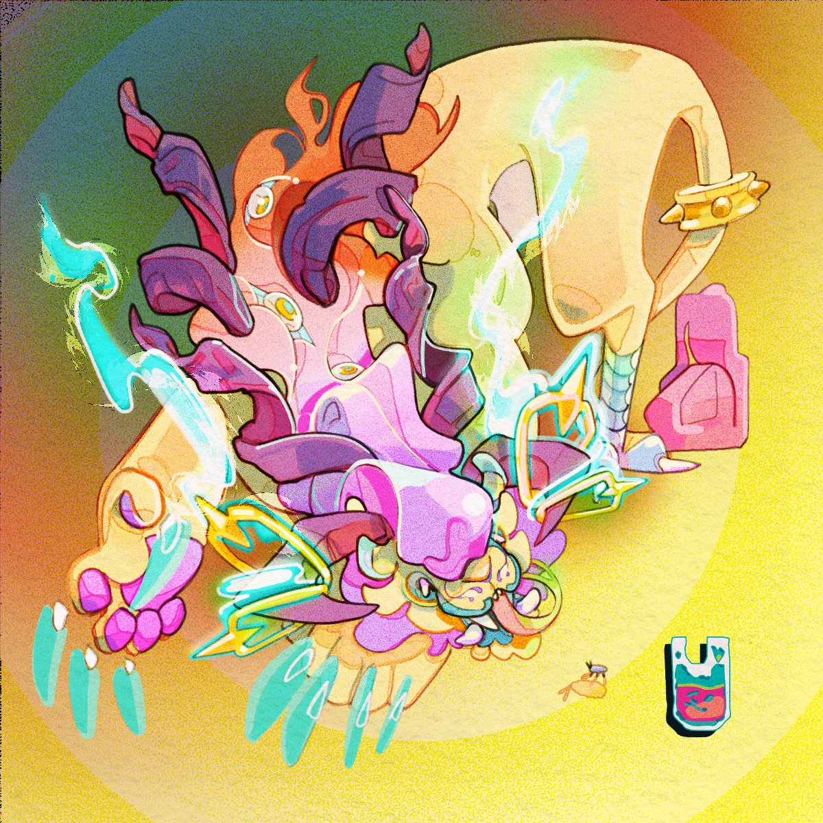 Color picture challenges are a great way to break out of an Art slump! It was very methodical rendering out those horns and bubble gum hair! #Colorpickerartchallenge #monsteroc #demonart