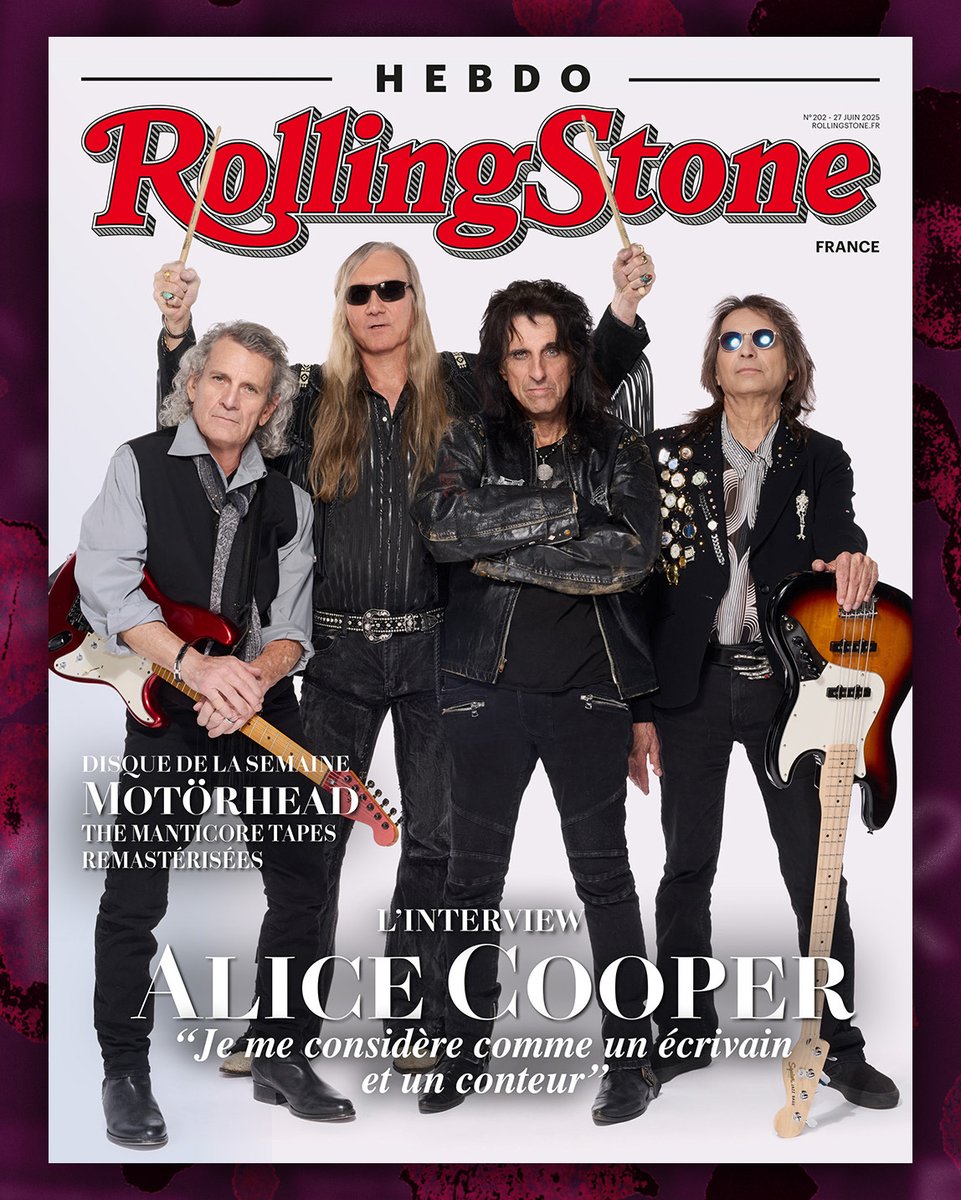 Hey wild ones! The original Alice Cooper Group is on the cover of Rolling Stone France, Rue Morgue, AND Sweden Rock 🤘
