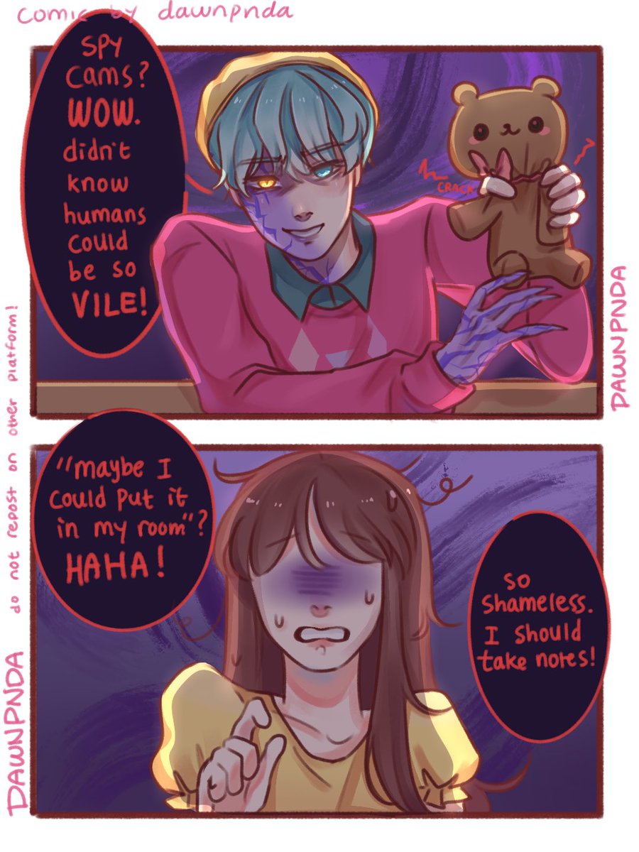 DawnPnda's tweet photo. I made a baby saja comic! Meeting a sasaeng! #KPOPDEMONHUNTERS #kpopdemonhuntersfanart #sajaboys #babysaja https://t.co/Z9ViJvBbQa