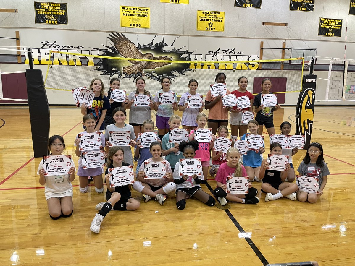 CoachGCalkins's tweet photo. Great turnout this week for Ranger Volleyball Camp!  These incoming freshmen are 🔥🔥  I’m really going to miss these kids! 😢 @HenryHawksLISD @VistaRidgeVball https://t.co/IprhSjxJSW