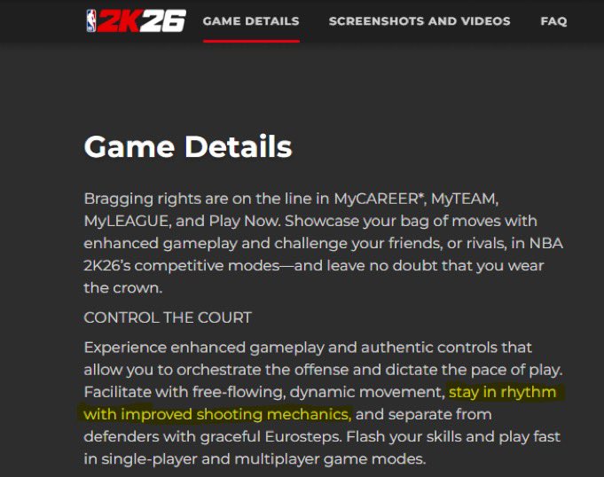 2KDispatch's tweet photo. Rhythm shooting is expected to be back in #NBA2K26 https://t.co/kgLZc7yAV4