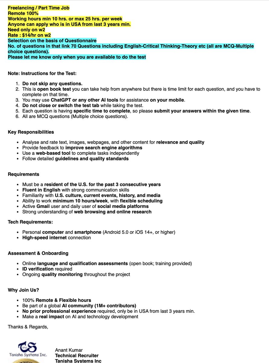 Attention H-1B scabs: You’re not “skilled workers.” You’re economic terrorist, undercutting American wages and turning our labor market into a third-world shithole.

Exhibit A: This “freelance” gig paying slave wages of $14/hr—IF you pass their invasive tests, and work like the