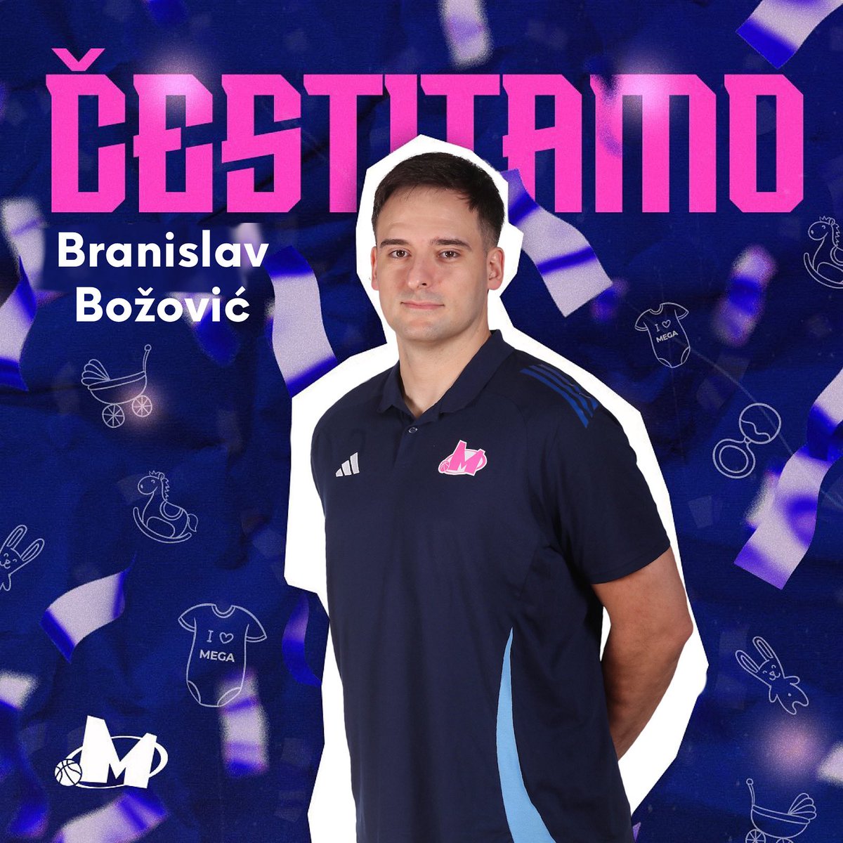KKMegaBasket's tweet image. The Mega family just got bigger today! 🥳
Our assistant coach Branislav Božović and his wife have become proud parents! 😍
Congratulations and welcome to the world, Minja! 🩷