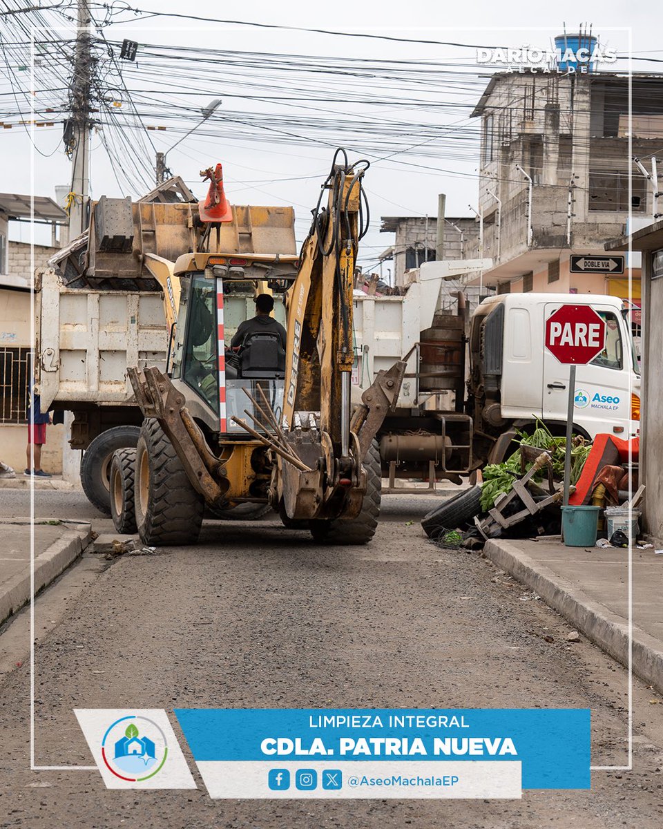 ✅ Hoy realizamos una limpieza integral en la Cdla. Patria Nueva, misma que contó con la supervisión del Tnlogo. Hugo Ortega, Gerente Subrogante de la EMAM-EP. 

#MachalaNosMueve
#MachalaLaGranCiudad
#DaríoMacasAlcalde