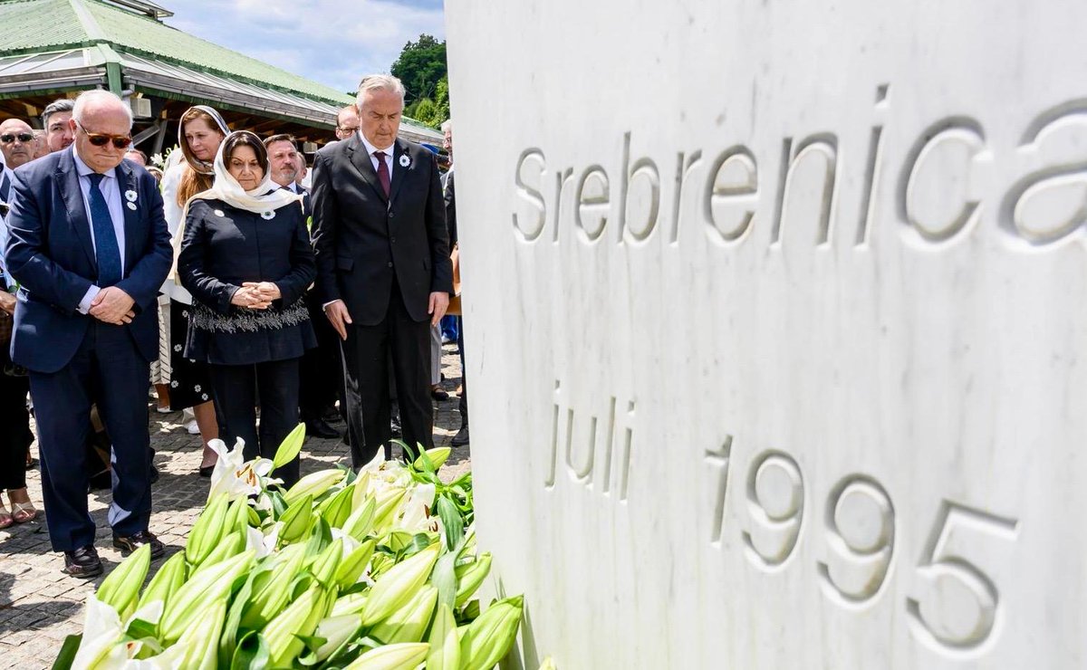 MacdonaldIngrid's tweet image. A generation was lost in the Srebrenica genocide and new generations continue to live with its legacy. Today, we honoured the victims and stood in solidarity with the survivors and their families.
30 years on, their pain endures — but so does their courage.
#RememberSrebrenica 🕊️