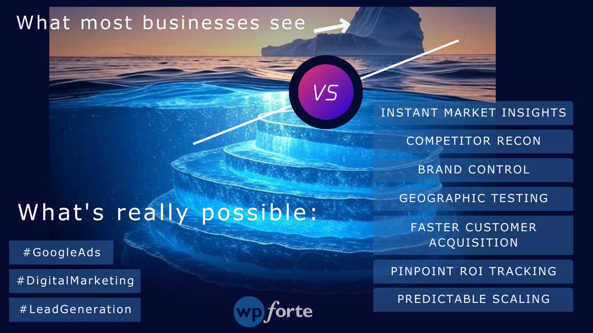 wpforte's tweet photo. That "new lead" email notification hits different
7 Google Ads benefits most will miss:
Live market research
Competitor intelligence
Brand story control
Risk-free market testing
Lightning-fast customer acquisition
Precise ROI tracking
Predictable scaling

Which hits you the most? https://t.co/de5XYk5Qsj