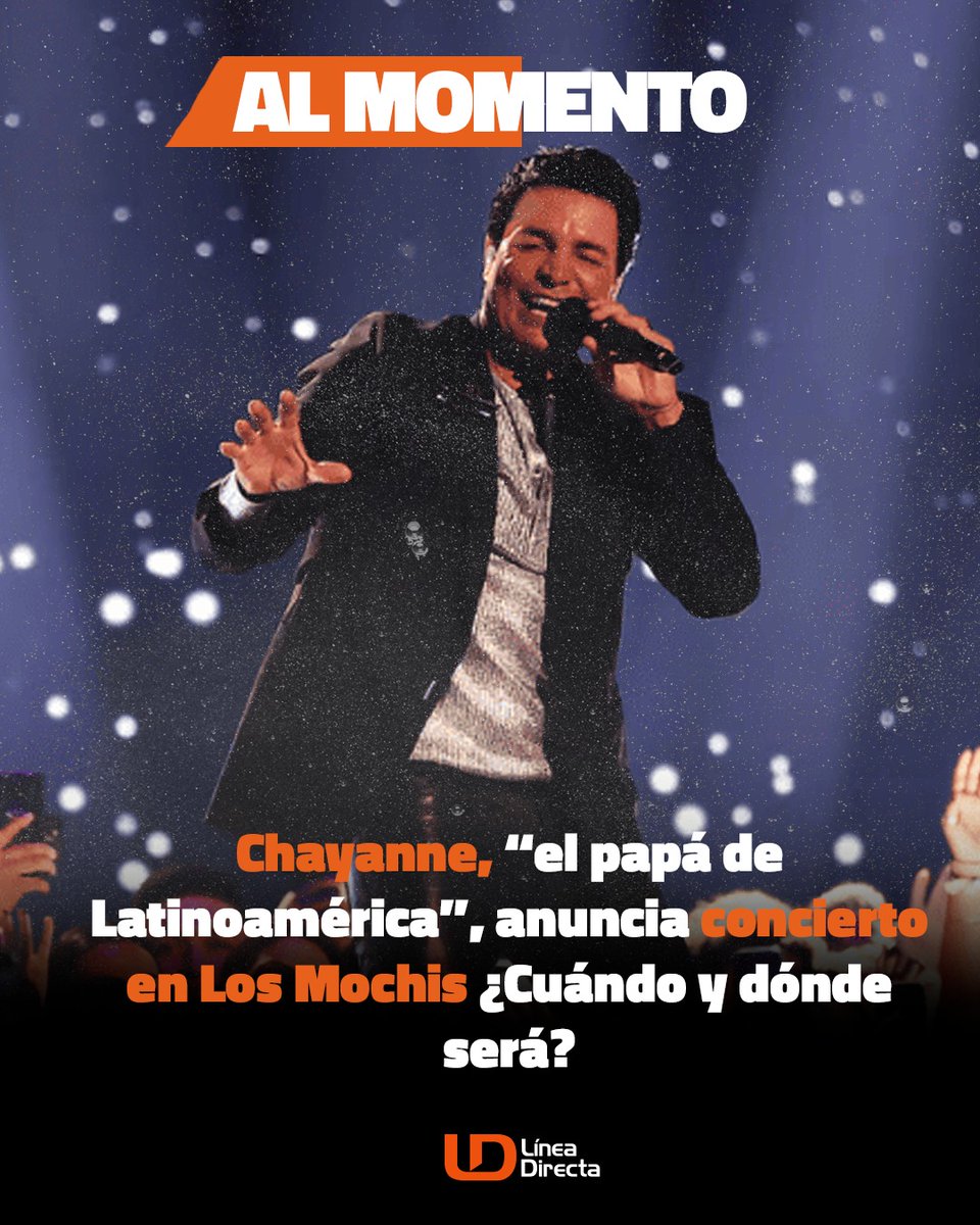linea_directa's tweet photo. Chayanne✨, “el papá de Latinoamérica”👨‍🍼, anuncia 📢 concierto🎤 en Los Mochis ¿Cuándo y dónde será?🗓️

🔗https://t.co/HBVcKjkFGD https://t.co/AoHpsoPorB