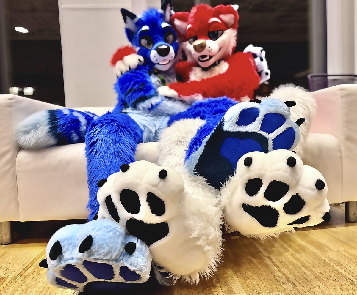 Did someone order some red and blue doggo paws this #FursuitFriday? Come grab them while you can 😘

♥️🐶: <a href="/SiriusBlur/">Sirius the 🐶</a>
📸: <a href="/BigCee/">Cee</a>