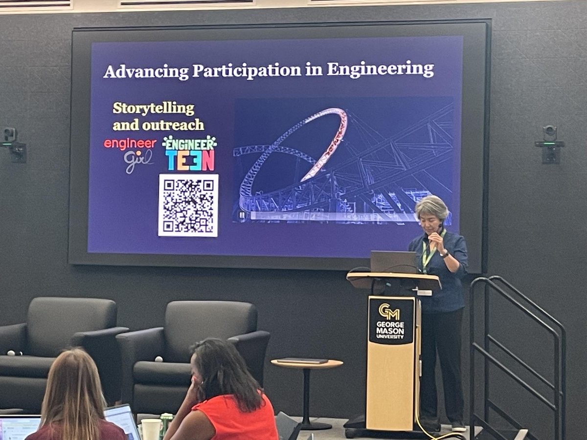 theNAEng's tweet image. NAE President Tsu-Jae King Liu presents on empowering #engineering communicators at the @GeorgeMasonU Engineering Communicators Conference today!