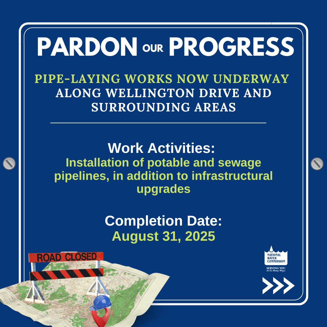 NWCjam's tweet photo. #PardonOurProgress | Pipe-laying Works Now Underway along Wellington Drive and Surrounding Areas 

The NWC wishes to advise the public that in reference to approvals sought, pipe-laying works have now commenced along some areas of St. Andrew. 

See full release: https://t.co/YpC0ZY1S2R