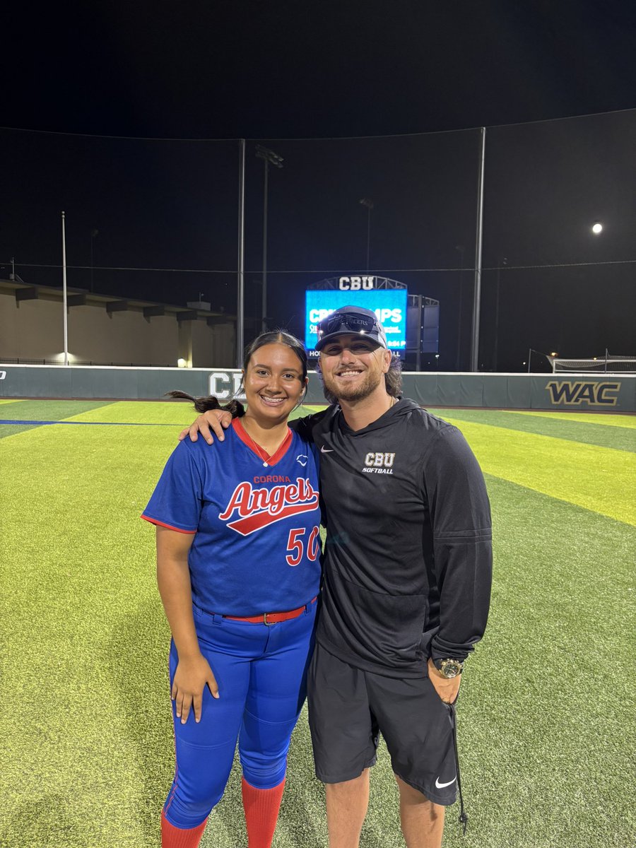 GabyPerez50's tweet photo. Grateful for the opportunity to compete and learn at the CBU softball camp! Thank you to the coaches and staff for the energy, feedback, and amazing environment. Loved being on campus and excited for what’s ahead! 💙🥎 #CBUSoftball #GrindSeason #RHP2026 @BTelesco2 @CBUSoftball https://t.co/JwWMbJACgQ