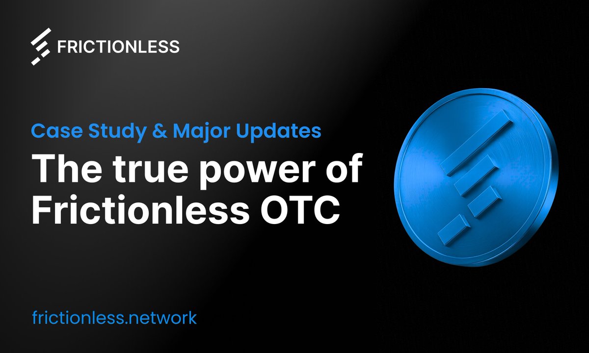 FrictionlessX's tweet image. The true power of Frictionless OTC
Frictionless delivers a real-world case study with the HiBT listing and rolls out major platform upgrades, demonstrating how its OTC infrastructure powers seamless fundraising, integrations, and onchain coordination.
🔗 medium.com/@frictionless-……