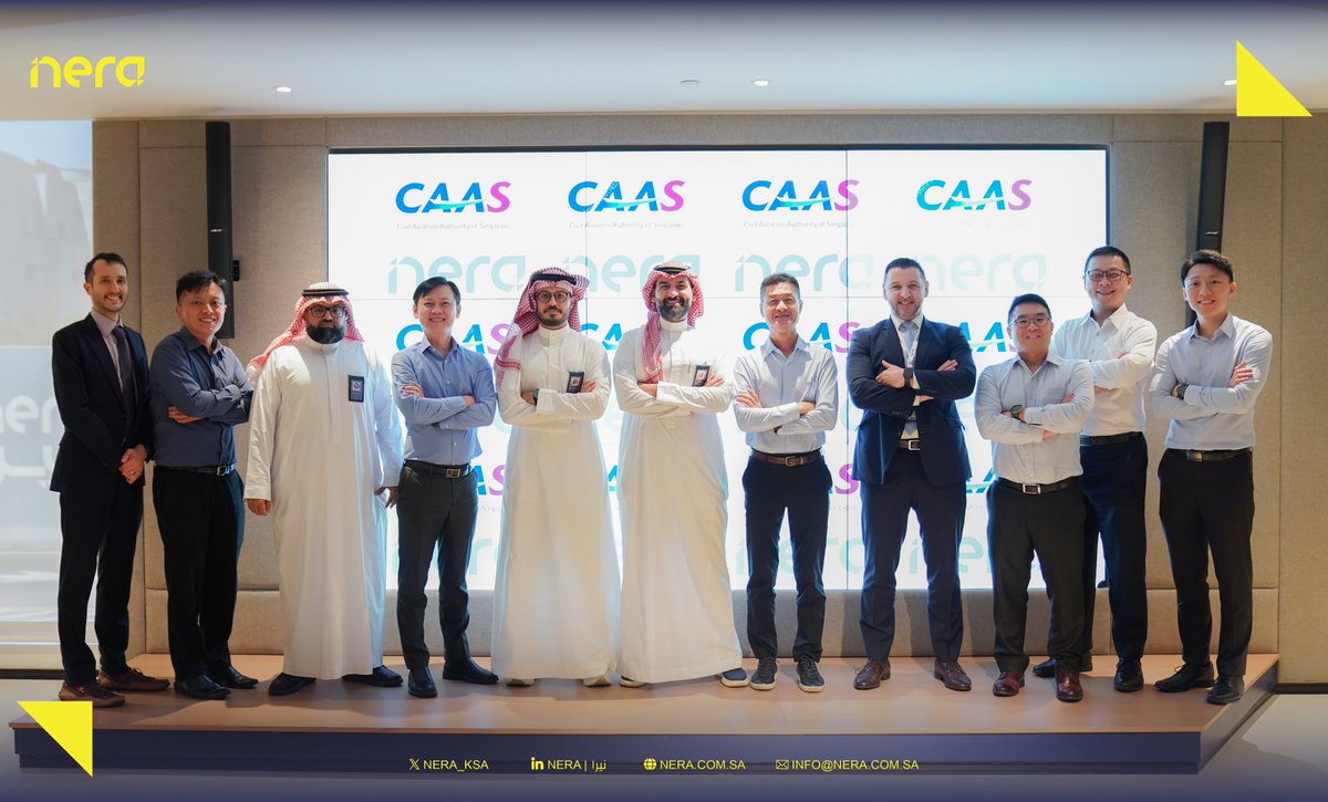 Nera_KSA's tweet image. #NERA welcomed delegation from the Civil Aviation Authority of Singapore (CAAS), led by Mr. Kah Han Tan, Chief Technology Officer.

The Delegation was welcomed by Eng. Raed Naji, VP of Growth, accompanied by members of the executive leadership team.

During the visit, which
