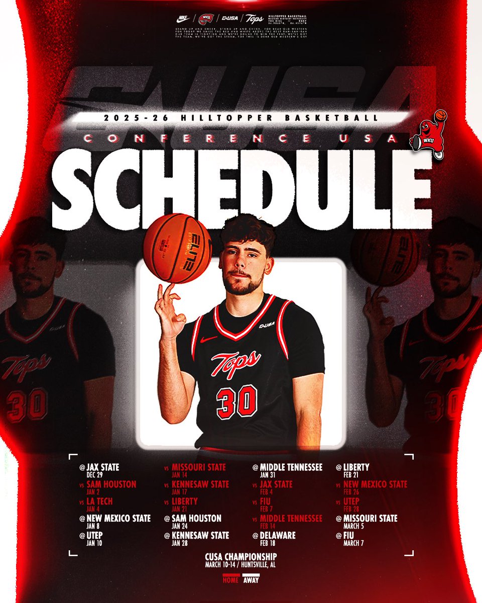 WKU Hilltopper Basketball (@wkubasketball) on Twitter photo ๐๐๐๐-๐๐ ๐๐๐๐ ๐๐ฅ๐๐ญ๐ ๐
๐ฒ bit.ly/44WBU0G
#GoTops | <a href="/ConferenceUSA/">Conference USA</a> ๐๐๐๐-๐๐ ๐๐๐๐ ๐๐ฅ๐๐ญ๐ ๐
๐ฒ bit.ly/44WBU0G
#GoTops | <a href="/ConferenceUSA/">Conference USA</a>