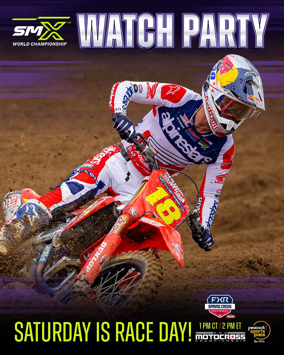 High Point fans! Another @Supermotocross official watch party is coming to <a href="/primantibros/">Primanti Bros</a> in Washington, PA tomorrow! Enjoy the Spring Creek National live on <a href="/peacock/">Peacock</a> at 2pmET and enjoy the best food and drink deals in town! 

Visit primantibros.com/promotions for more info!