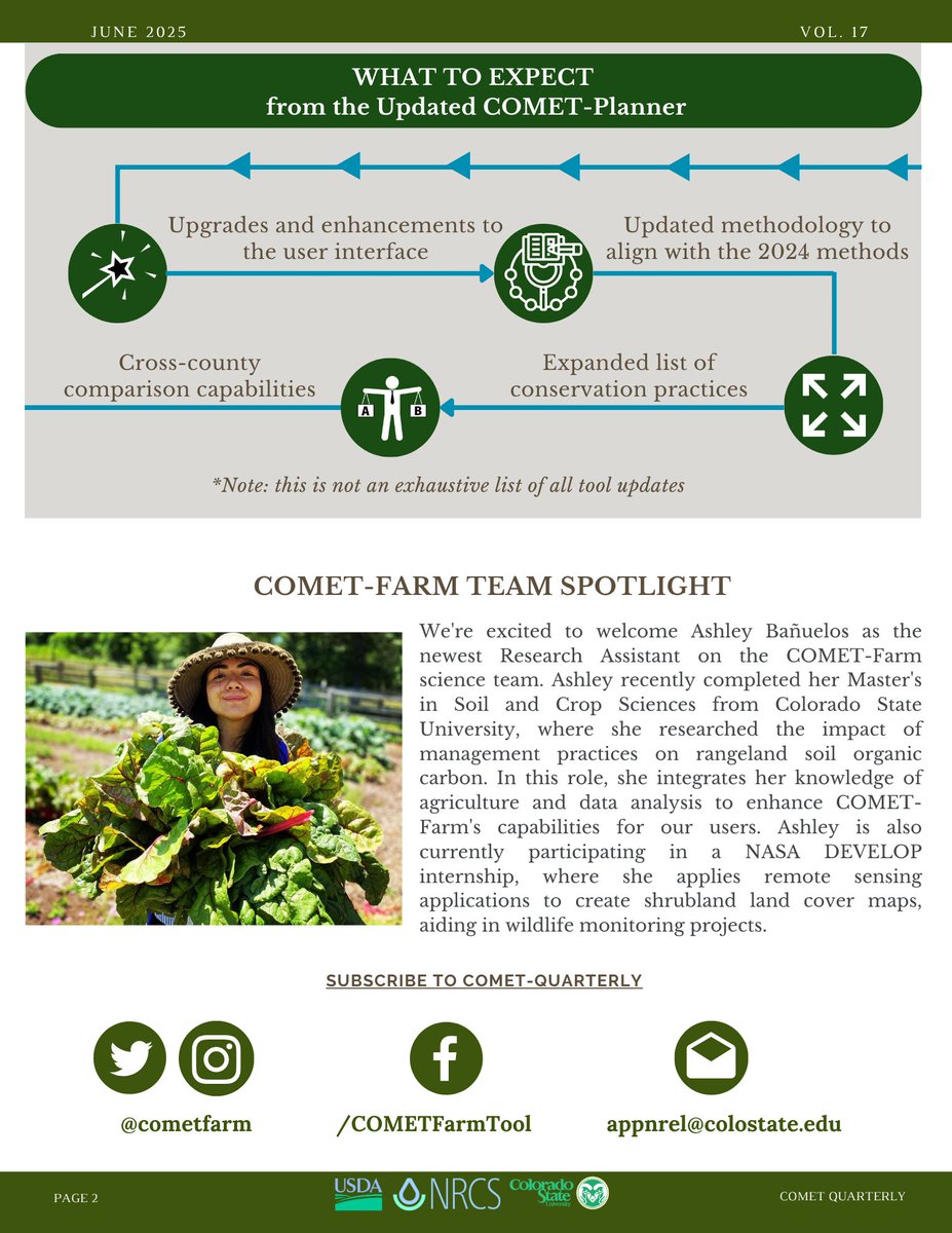 CometFarm's tweet photo. Check out the June 2025 COMET-Quarterly Newsletter, featuring some forthcoming updates to the COMET-Tools and an introduction to a new team member. Happy Friday! Read more at https://t.co/djeEsdO95j https://t.co/y6YYNmRSSg
