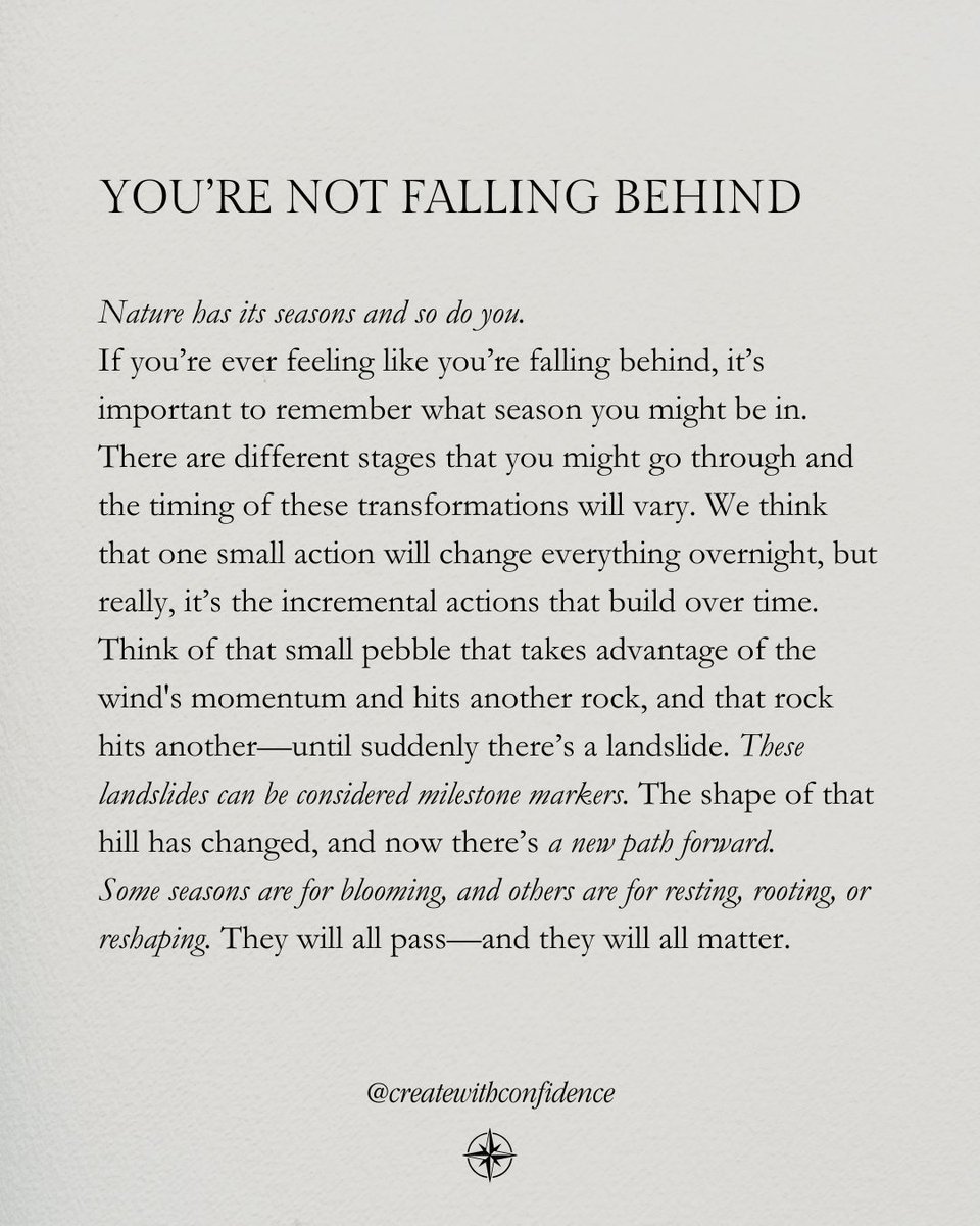 CreateWithConfi's tweet image. Nature has its seasons and so do you. 

Some seasons are for blooming, and others are for resting, rooting, or reshaping. 

They will all pass—and they will all matter.