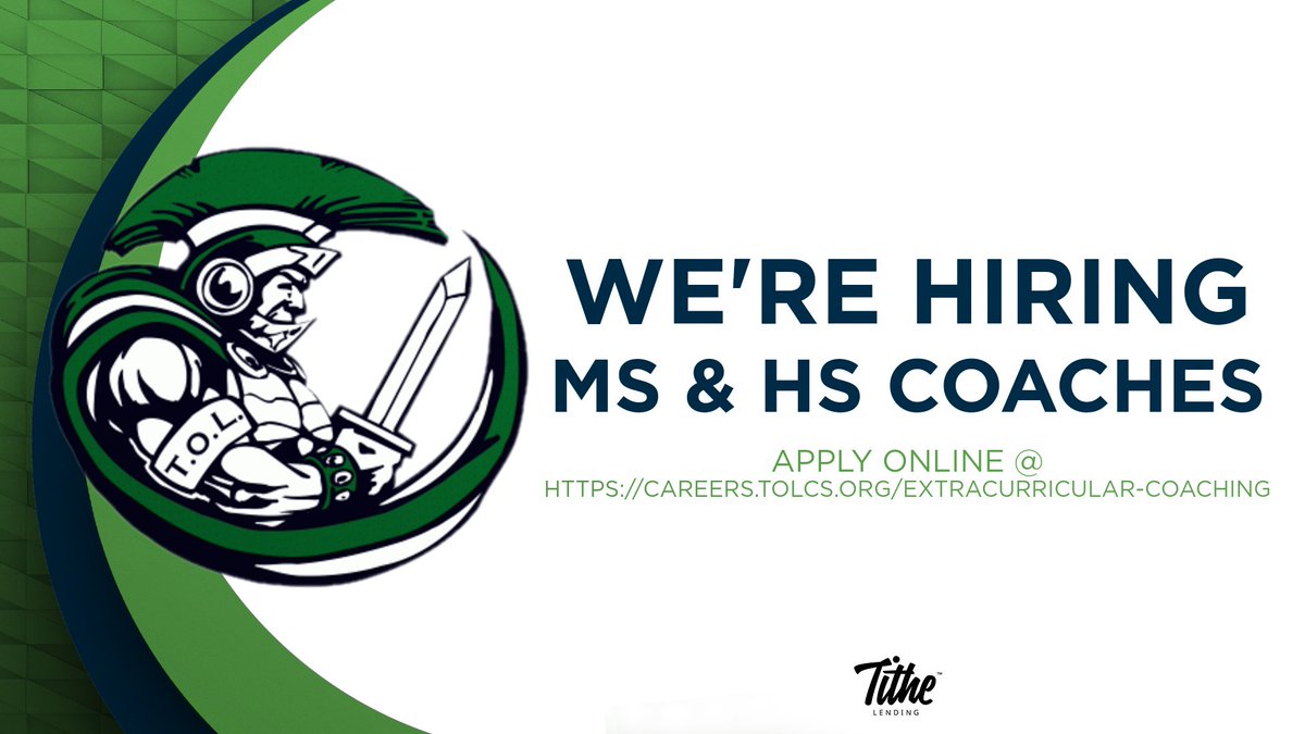 Join TOL Athletics as a MS or HS Coach! We're seeking passionate individuals to inspire and lead our teams. Apply now! #EngageEnjoyExcel