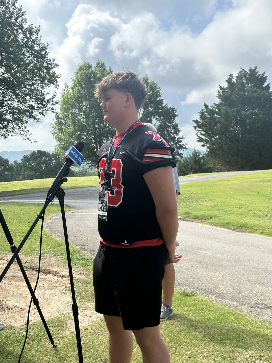 Daniel Price and Jackson Williams represented our football program, school, and community well at the Knoxville Officials Association Media Day!  Football is getting close!  #GBR #SpursUp #6SOH