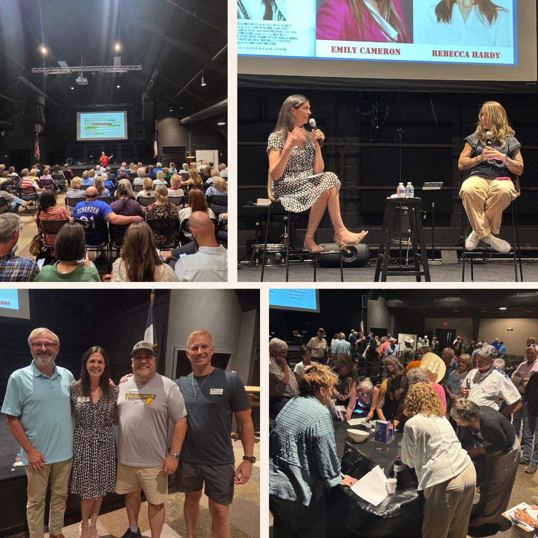 TFVCRebecca's tweet image. Still reflecting on last night’s powerful event with Parker County Conservatives. 250+ showed up for Follow the Silenced and to hear Emily’s story — a reminder we can’t forget what happened during COVID. Truth and accountability still matter.