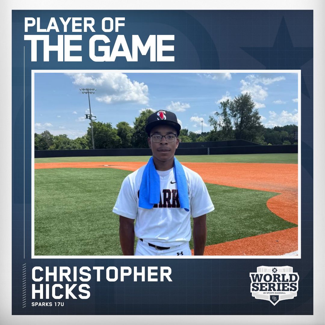 ⭐️Player of the Game⭐️

Christopher Hicks
Sparks 17U
#NashvilleWS