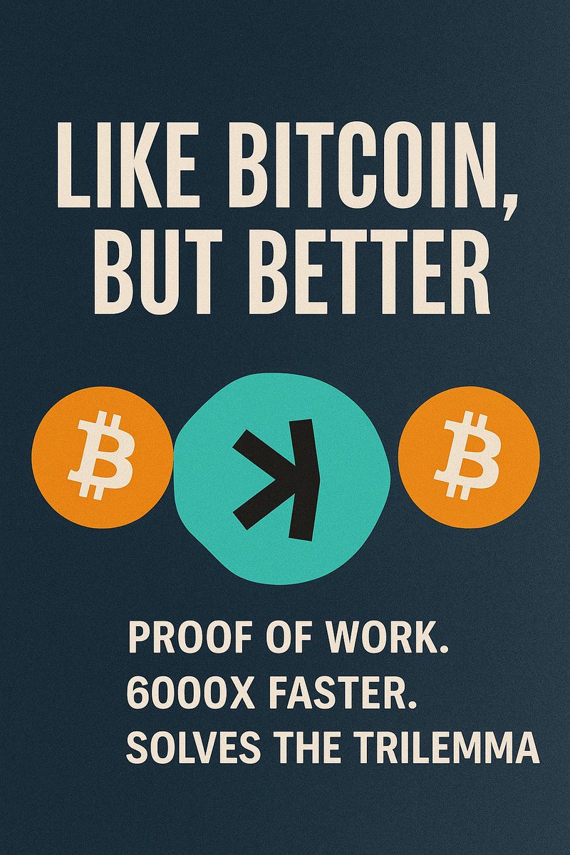 Kaspa accomplishes what Bitcoin was meant to but does it 6000x faster while remaining 100% bound to Satoshi vision. $KAS