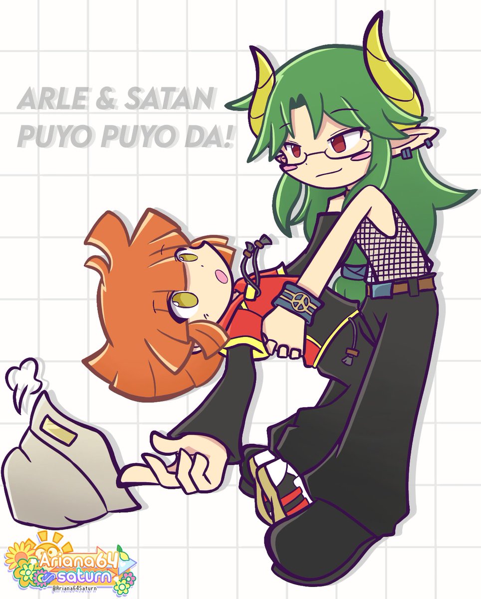 ☆Arle & Satan from Puyo Puyo DA!☆ (redesigned) 🍛#PuyoPuyo