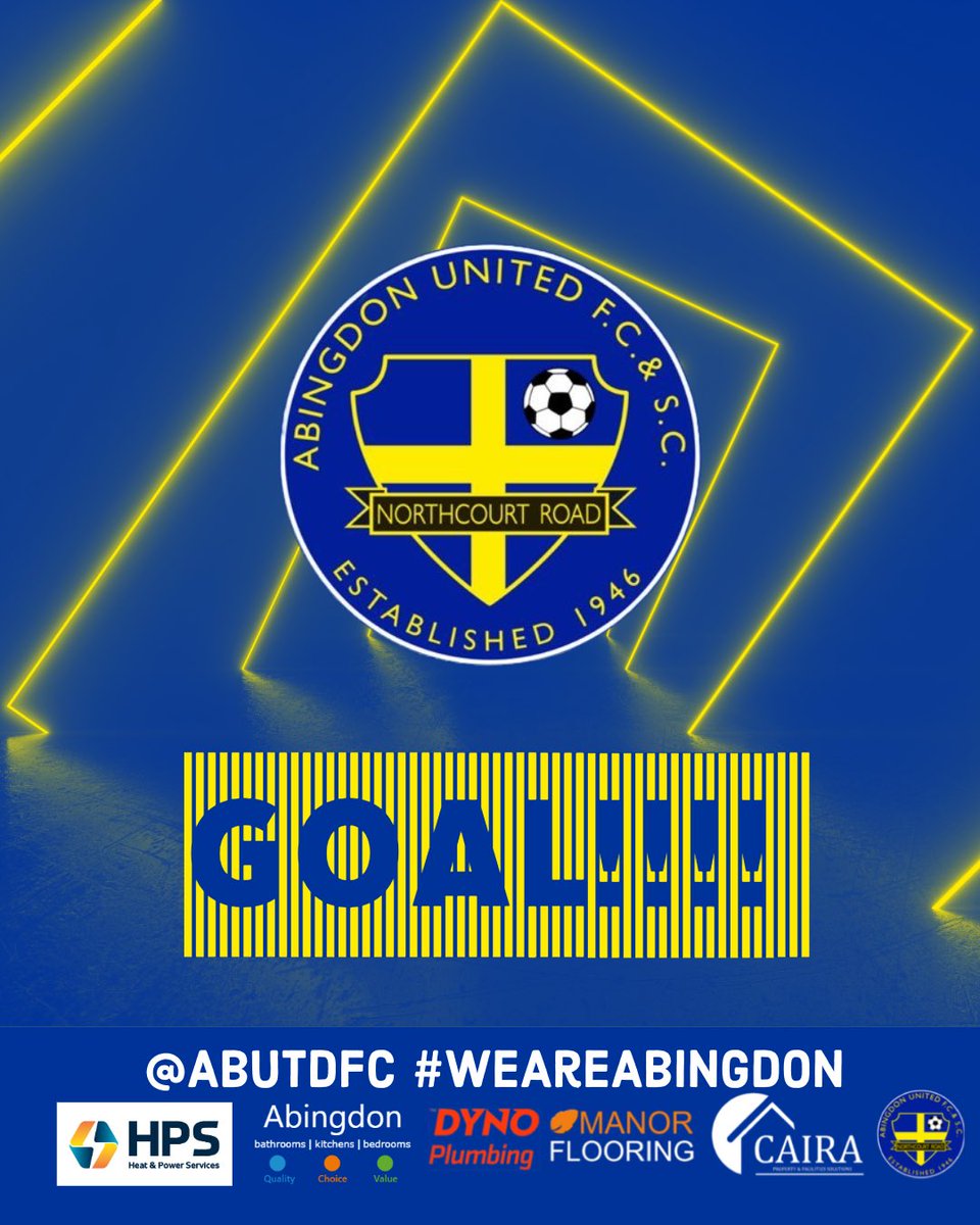 GOAL ABINGDON! Romeo Nuzi gives us the lead lobbing the keeper from
Range!!

7’ | ⚫️ 0-1 🟡