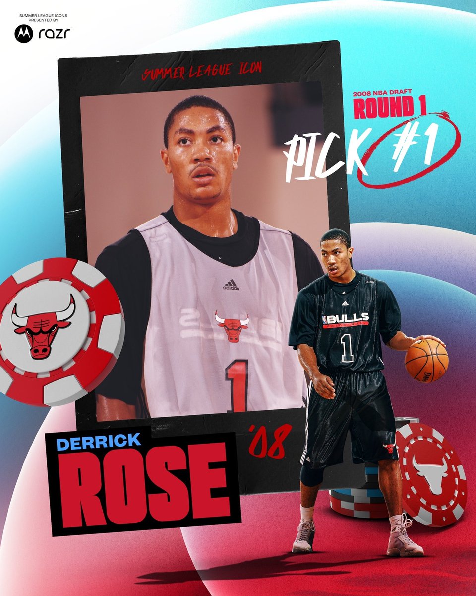 BullsArchive's tweet image. Every NBA icon gets their start at Summer League.
D-Rose’s iconic NBA career began in Summer ‘08 🌹
@MotorolaUS | #SeeRed