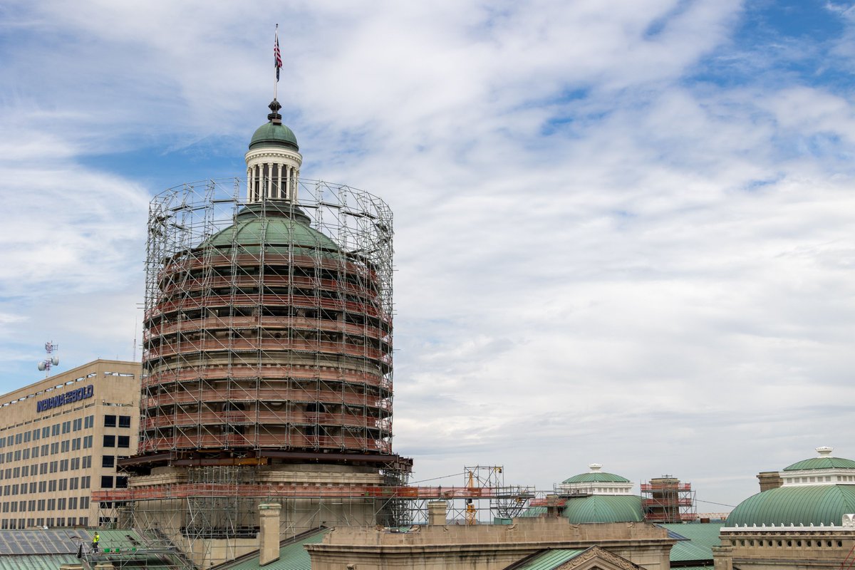 Construction. Is. Art. And that's evident at the Indiana State House in Indianapolis, Indiana. Our members are hard at work restoring the exterior of the building - talk about intricate scaffolding!

#CMWCarpenters #UnionStrong #BuildWithUs