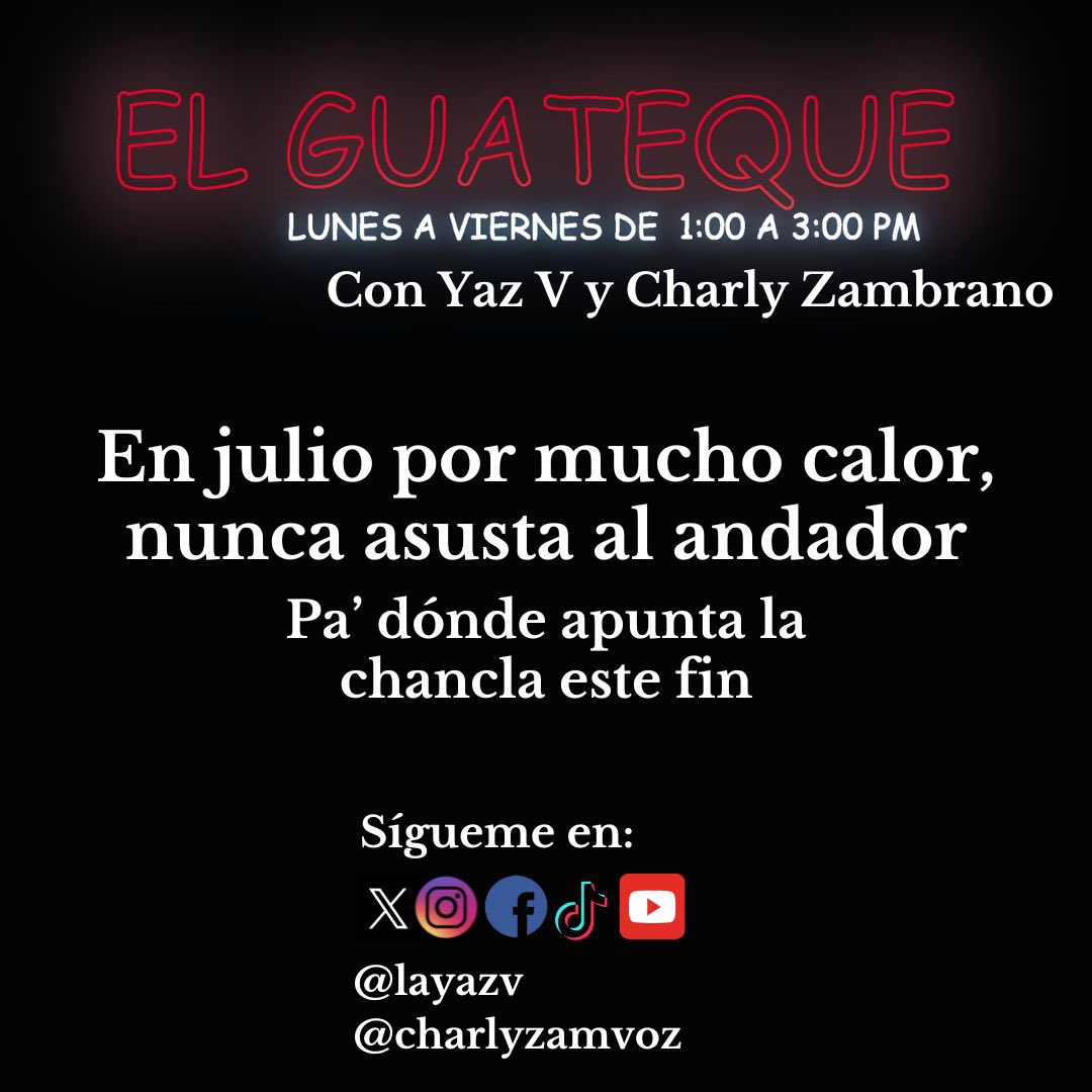 layazv's tweet photo. Vierness y en #ElGuateque platicaremos de en julio por mucho calor, nunca asusta al andador #PaDonde apunta la chancha #Estefin?
Los leemos el @charlyzamvoz y yo máxim@s❤️
Tenemos una #cena para 2 en @Atarashi33
Presentado por @Electrolit y @Megacable en @MAXIMA1067FM https://t.co/hMik5qMuPH