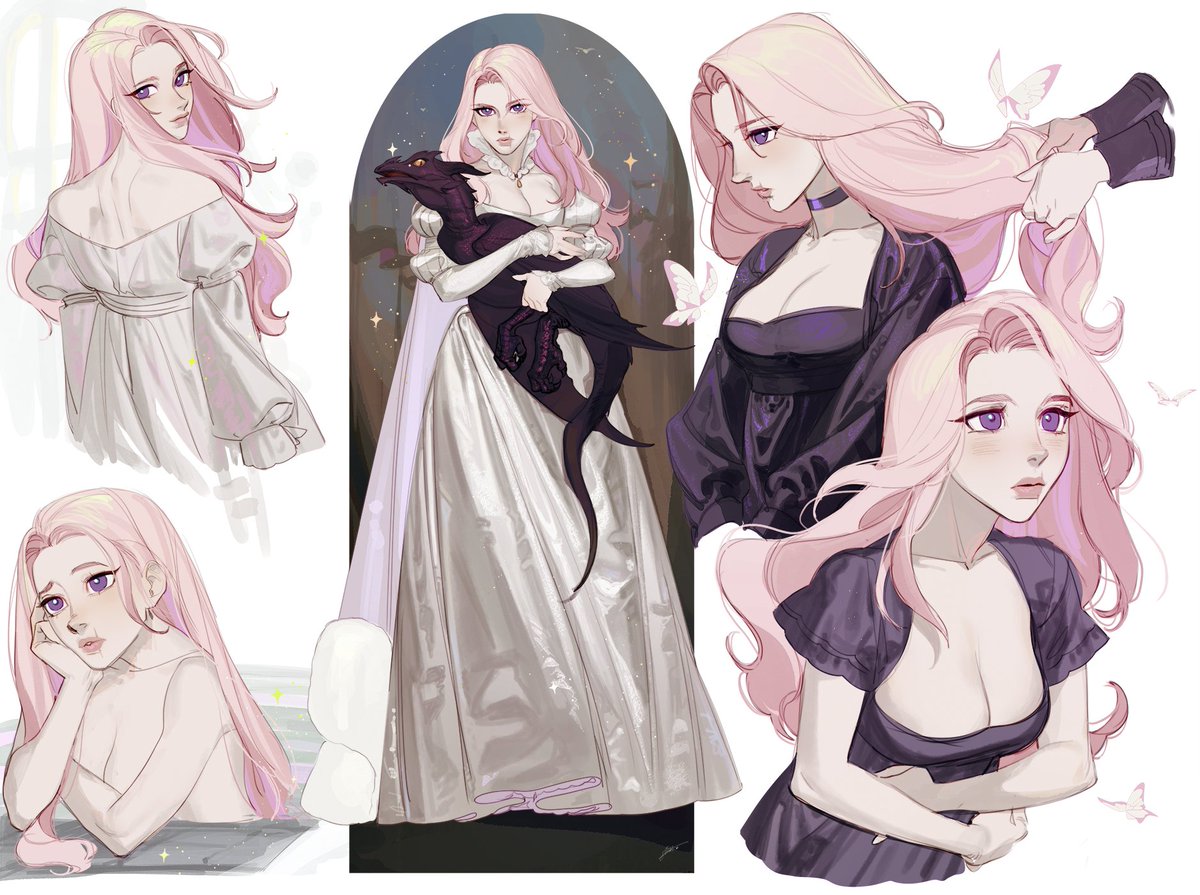 EvaBeeSmith's tweet image. deullien's🖤🩷had a lot of fun working on her dress