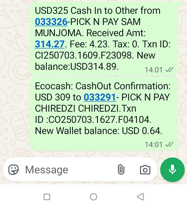 markoshokom's tweet photo. @EcoCashZW this is armed robbery https://t.co/lJOWBrrtu0