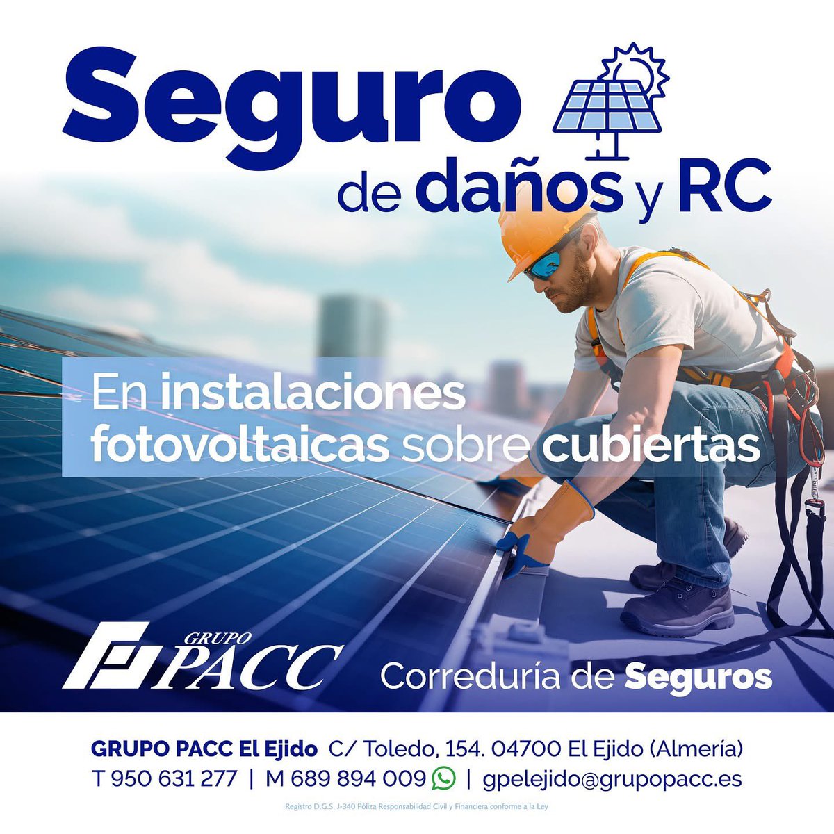 Instalaciones fotovoltaicas sobre cubiertas! ☀️🔧
✅ Asesoramiento personalizado
📞 950 631 277 | 📱 689 894 009 | 📧 gpelelejido@grupopacc.es
Asegura el futuro de tu instalación fotovoltaica 🌞💼
#EnergíaSolar #Seguros #Fotovoltaica #GrupoPACC #Sostenibilidad
<a href="/AlmeriaSEGUROS/">Grupo PACC El Ejido</a>