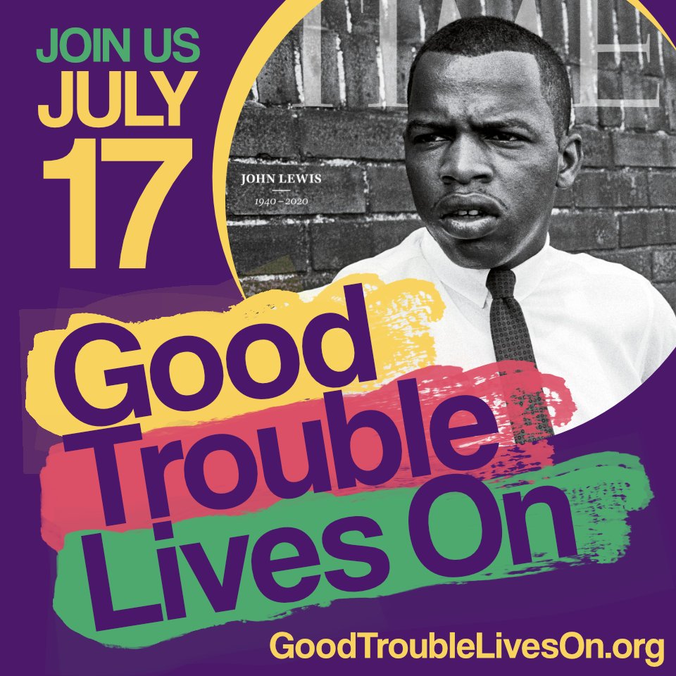 LCVoters's tweet image. On July 17th, five years since Representative John Lewis's passing, communities are mobilizing to carry on his legacy, defend our rights, and ensure #GoodTroubleLivesOn.
Join us at one of the 1000+ events nationwide: lcv.org/goodtrouble