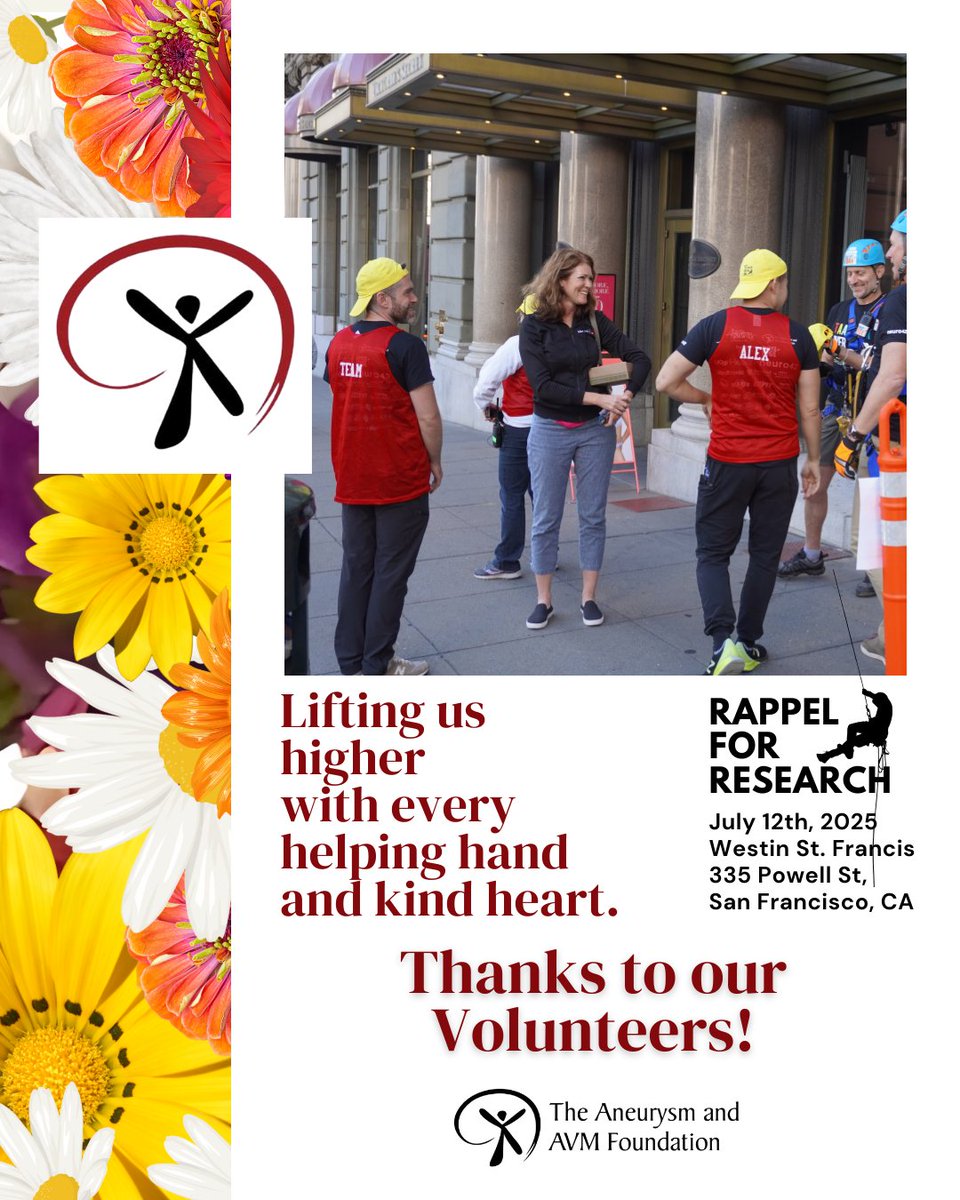 You’re the 💓  of this event, quietly making sure everything flows &amp; everyone feels supported. BC of you, this day is possible—&amp; truly special. Thank you for being the spirit that carries us all forward.
#RappelforResearch #TAAF #VolunteerAppreciation #BrainAneurysm #AVM #Stroke