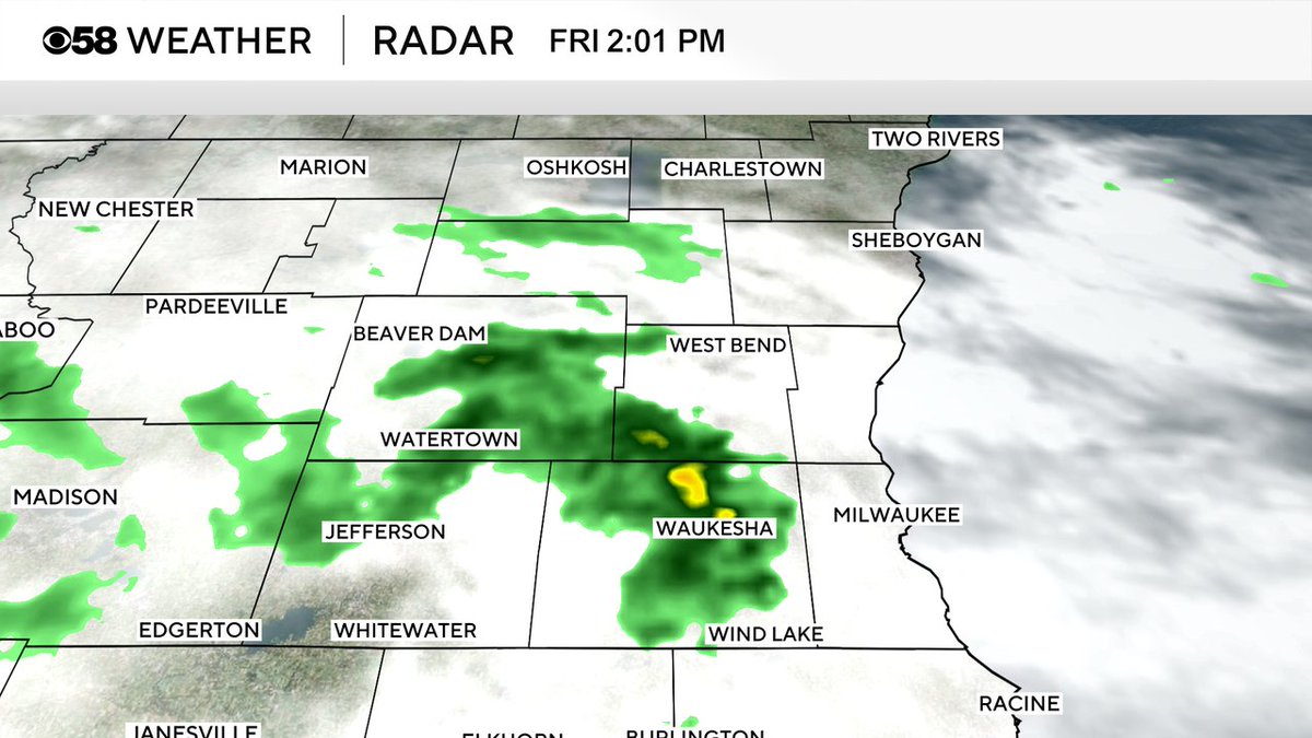 Light rain is approaching Milwaukee county. Look for rain to approach the metro in about 15 minutes.