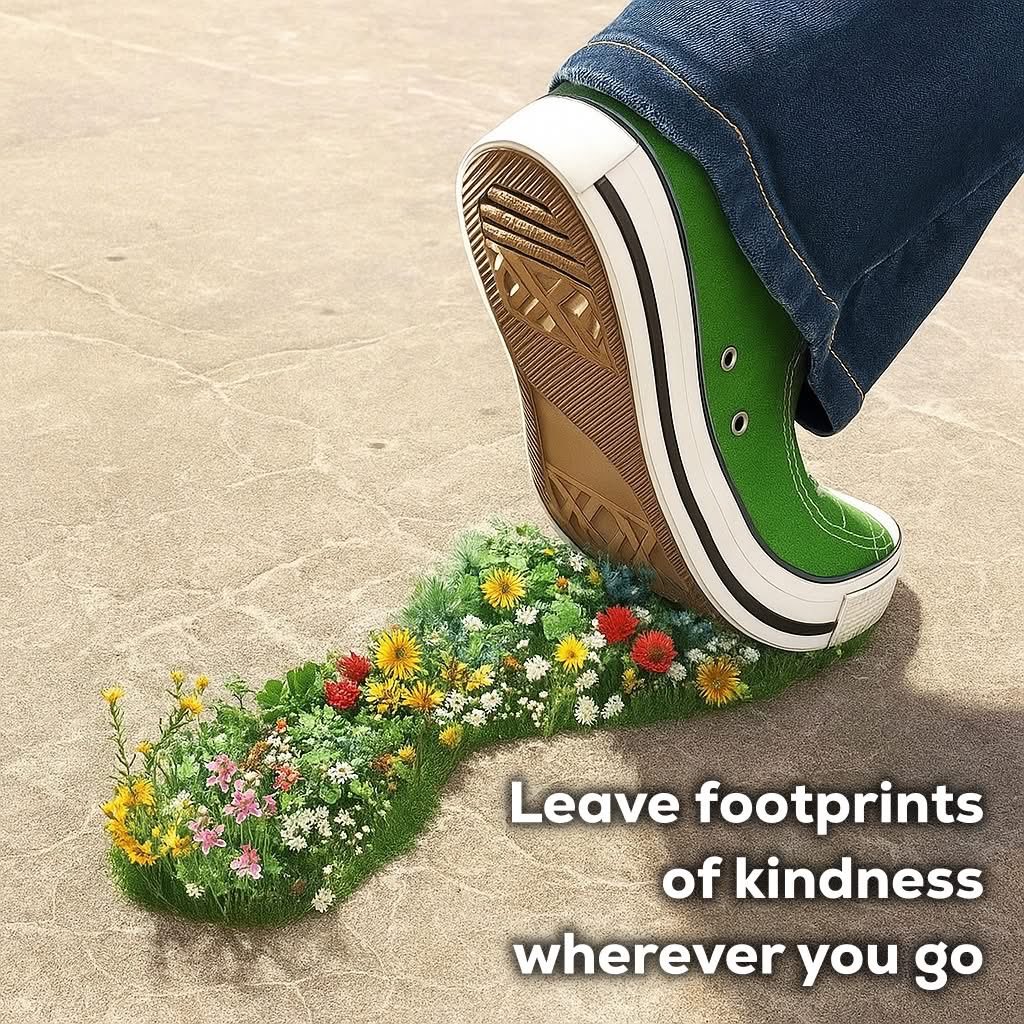 mshafqat72's tweet image. Just like flowers grow where we step, let our actions cultivate beauty and joy. Leave footprints of kindness wherever your journey takes you. The world needs your gentle touch. ✨ 
#KindnessIsContagious #PositiveImpact #SpreadJoy