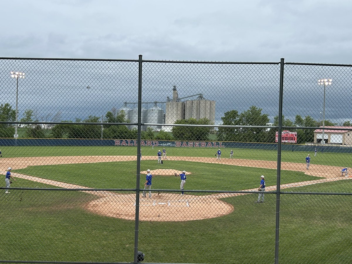 Exactly how you would picture a high school baseball field in Iowa with a Midwest storm rolling in today.  Postseason underway!
<a href="/IHSAA/">IHSAA</a>