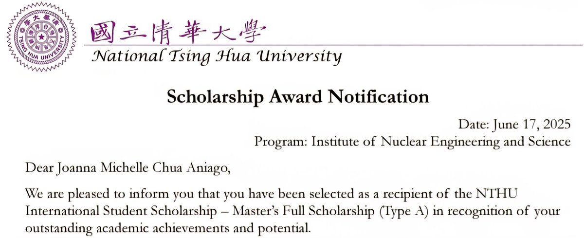 I am very thrilled to announce that I got a scholarship at NTHU where I'll be taking my third (and last) attempt to finish my MSc degree -- this time -- in the field of molecular radiobiology which is something I have been wanting to pursue since my MolMed days. 🥲🥲🥲🥲