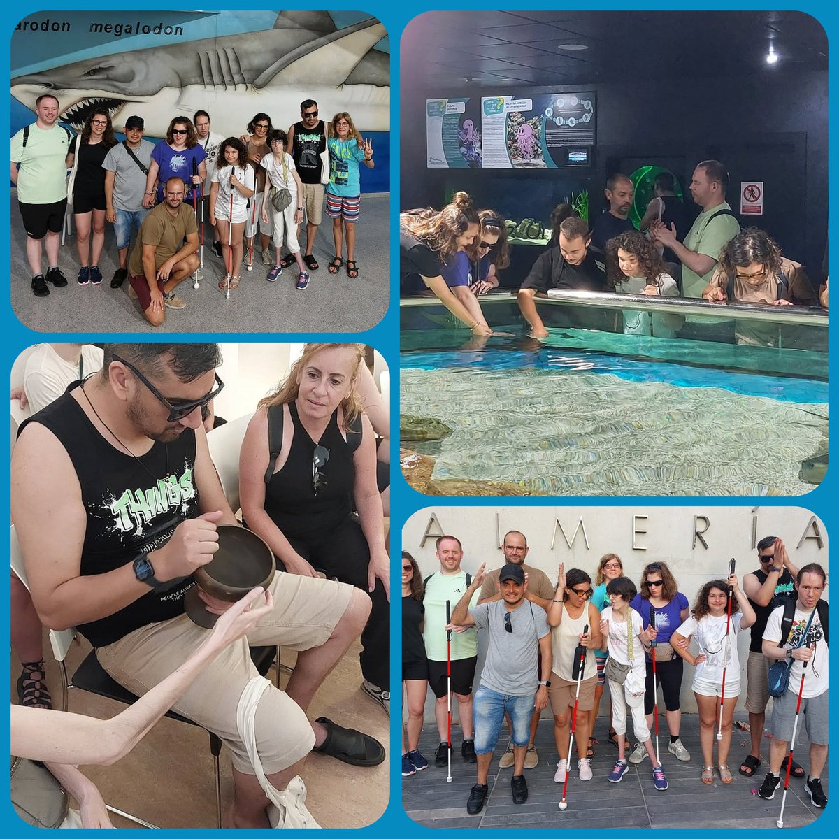 Las y los jóvenes sordociegos siguen sumando experiencias. 

Han asistido a un taller de biodiversidad marina en el Aquarium Costa de Almería y han viajado a la prehistoria durante su visita al Museo Arqueológico.

Cultura accesible gracias a nuestras y nuestros profesionales.
🫶
